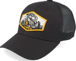 Discount Kiddo Cap Kids T-rex Orange Patch Trucker - Black