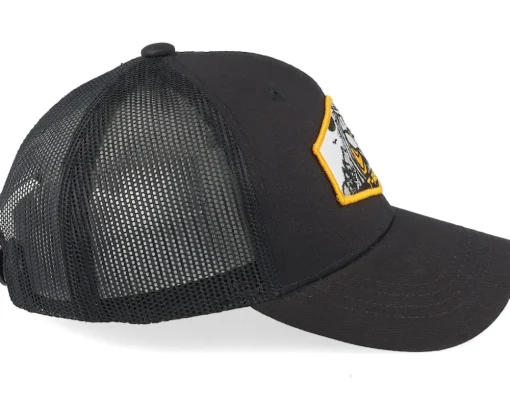 Discount Kiddo Cap Kids T-rex Orange Patch Trucker - Black
