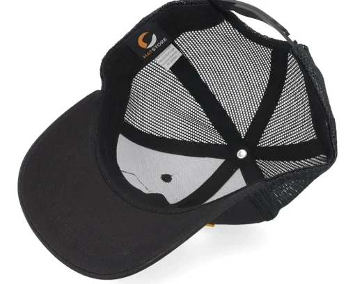 Discount Kiddo Cap Kids T-rex Orange Patch Trucker - Black