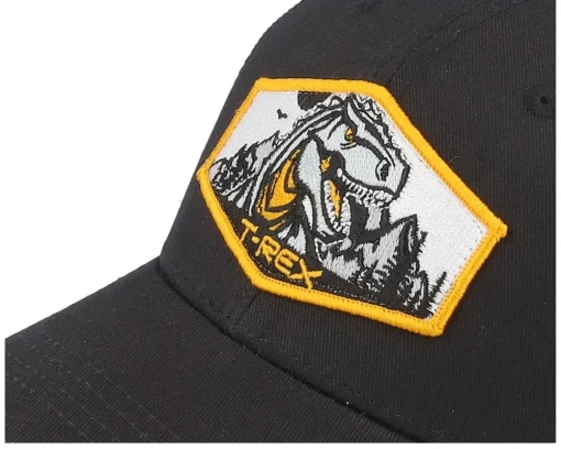 Discount Kiddo Cap Kids T-rex Orange Patch Trucker - Black
