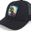 Hot Kiddo Cap Kids T-rex With Sun Glasses Patch Trucker - Black