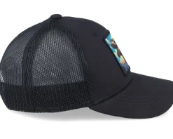 Hot Kiddo Cap Kids T-rex With Sun Glasses Patch Trucker - Black