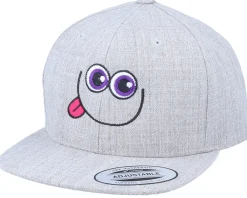 Sale Kiddo Cap Kids Tricky Smile Heather Grey Snapback -