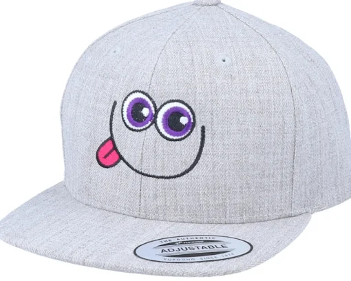 Sale Kiddo Cap Kids Tricky Smile Heather Grey Snapback -