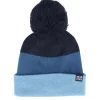 Pom Beanies | Kids-Headster Kids Tricolor True Indigo Toque & Fleece Pom -