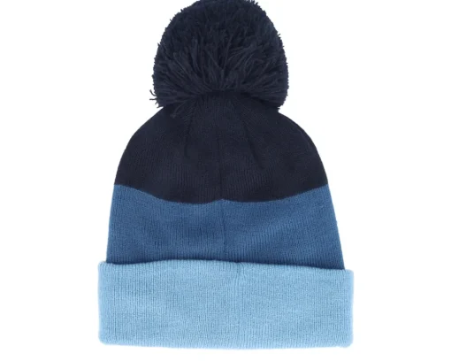 Pom Beanies | Kids-Headster Kids Tricolor True Indigo Toque & Fleece Pom -