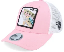 New Skillfish Kids Trout Pro Fishing Pink/White Trucker -