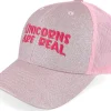 Kids-Unicorns Kids Are Real Glitter/ Trucker - Pink