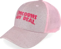 Kids-Unicorns Kids Are Real Glitter/ Trucker - Pink