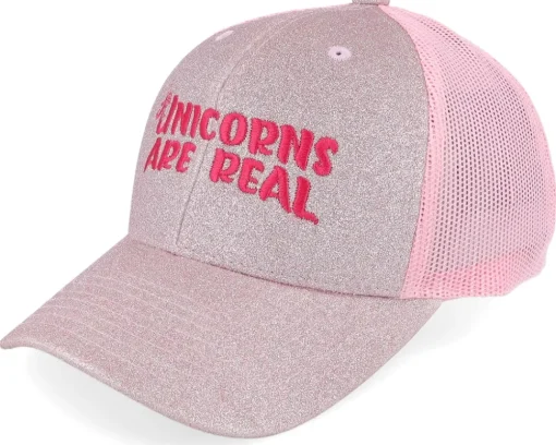 Kids-Unicorns Kids Are Real Glitter/ Trucker - Pink