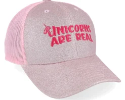 Kids-Unicorns Kids Are Real Glitter/ Trucker - Pink