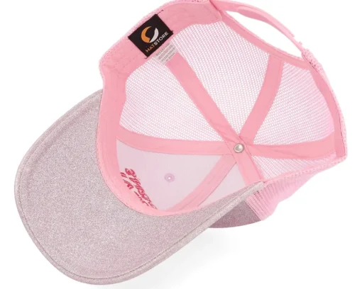 Kids-Unicorns Kids Are Real Glitter/ Trucker - Pink
