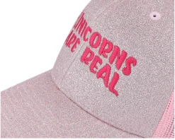 Kids-Unicorns Kids Are Real Glitter/ Trucker - Pink