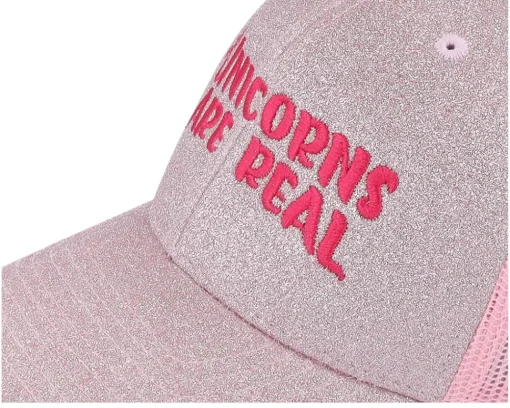 Kids-Unicorns Kids Are Real Glitter/ Trucker - Pink