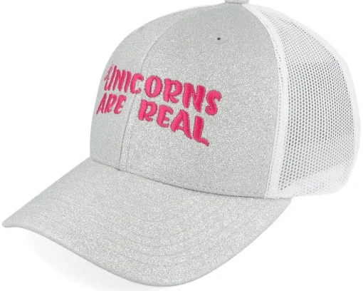 Kids-Unicorns Kids Are Real Glitter/ Trucker - Pink