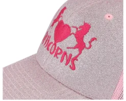 Best Unicorns Kids Heart Glitter/ Trucker - Pink