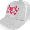 Trucker-Unicorns Kids Heart Silver Glitter/White Trucker - Grey