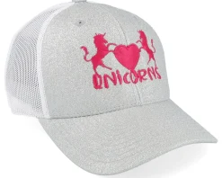 Trucker-Unicorns Kids Heart Silver Glitter/White Trucker - Grey
