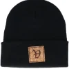 Cuff Beanies | Kids-Kiddo Cap Kids V Letter Patch Black Cuff -