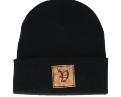 Cuff Beanies | Kids-Kiddo Cap Kids V Letter Patch Black Cuff -