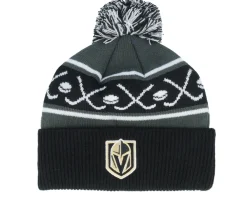 Online Outerstuff Kids Vegas Golden Knights Face-off Beanie Pom - Black