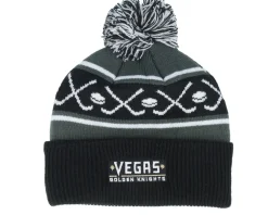 Online Outerstuff Kids Vegas Golden Knights Face-off Beanie Pom - Black