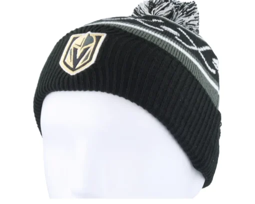 Online Outerstuff Kids Vegas Golden Knights Face-off Beanie Pom - Black