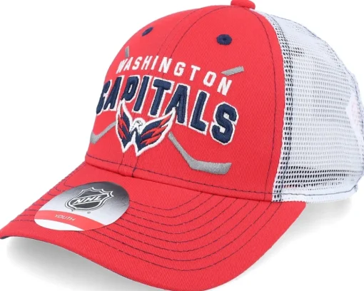 Trucker-Outerstuff Kids Washington Capitals Lockup Meshback /White Trucker - Red