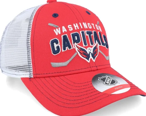 Hot Outerstuff Kids Washington Capitals Lockup Meshback /White Trucker - Red