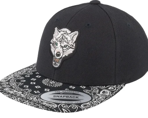 Kids-Kiddo Cap Kids White Wolf Black/Paisley Snapback -
