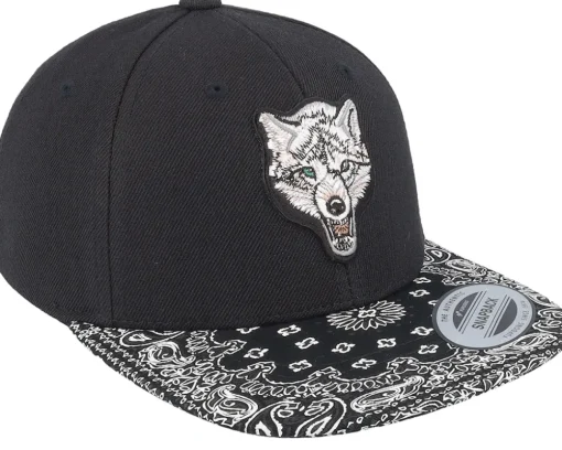 Kids-Kiddo Cap Kids White Wolf Black/Paisley Snapback -