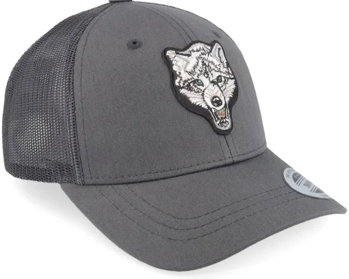 Kids-Kiddo Cap Kids White Wolf Dark Grey Trucker -