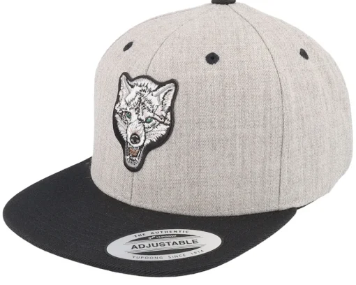 Outlet Kiddo Cap Kids White Wolf Heather Grey/Black Snapback -