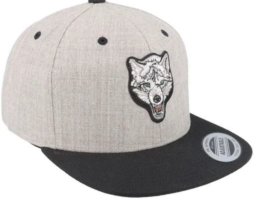 Outlet Kiddo Cap Kids White Wolf Heather Grey/Black Snapback -