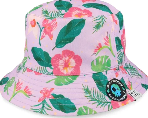 Buckets-Headster Kids Wild Hibiscus Pink Hat Bucket -