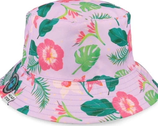 Buckets-Headster Kids Wild Hibiscus Pink Hat Bucket -