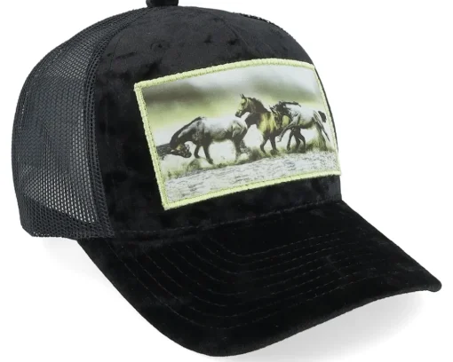 Discount Calza Pennello Kids Wild Horses Velvet Trucker - Black
