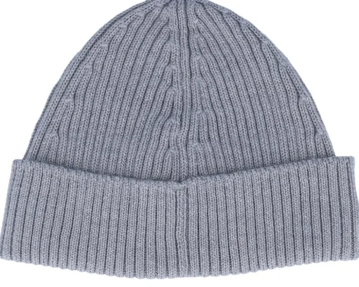 Kids-Lacoste Kids Wool Beanie Grey Cuff -