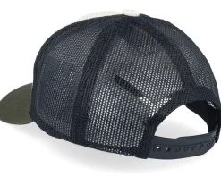 Kids-Kiddo Cap Kids Yellow Tractor Ivory/Black/Dark Mesh Trucker - White
