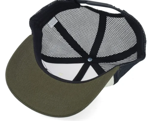 Kids-Kiddo Cap Kids Yellow Tractor Ivory/Black/Dark Mesh Trucker - White