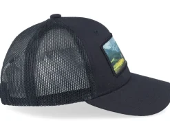 Hot Kiddo Cap Kids Yellow Tractor Patch Trucker - Black