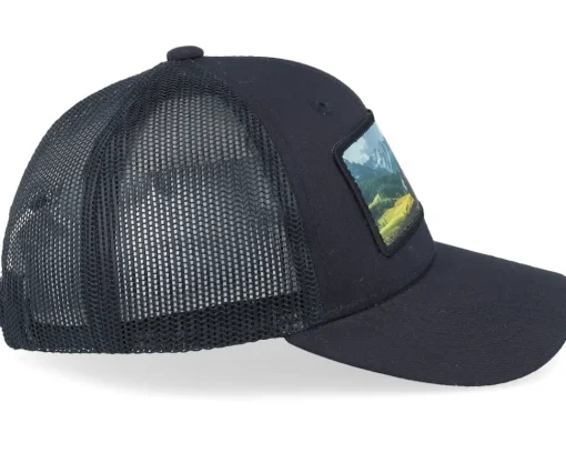 Hot Kiddo Cap Kids Yellow Tractor Patch Trucker - Black