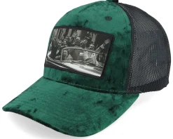 Trucker | Velvet Caps-Iconic Kids Youth Cabriolet Party Velvet /Black - Green