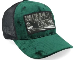 Trucker | Velvet Caps-Iconic Kids Youth Cabriolet Party Velvet /Black - Green