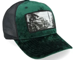 Trucker | Velvet Caps-Public Domain Kids Youth Japan Velvet /Black Trucker - Green