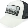 Trucker-Public Domain Kids Youth Lunch Atop A Skyscraper Velvet /Black Trucker - White