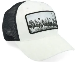 Trucker-Public Domain Kids Youth Lunch Atop A Skyscraper Velvet /Black Trucker - White