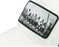 Trucker-Public Domain Kids Youth Lunch Atop A Skyscraper Velvet /Black Trucker - White