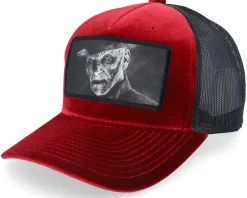 Velvet Caps-Scenes Killer Freddy Velvet Red/Black A-frame Trucker -