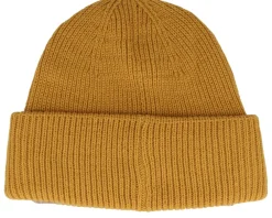 Cuff Beanies-Seeberger Knit Beanie With Turn-up Bronze Cuff - Yellow